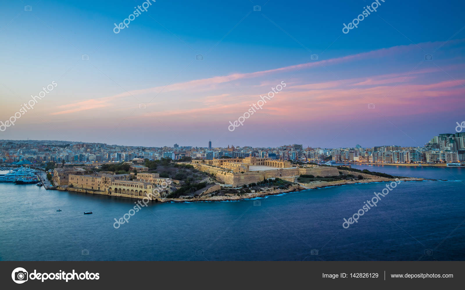 La Valette Malte Skyline Panoramique Vue Depuis Le Sommet