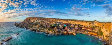 Il-Mellieha, Malta-ünlü Temel Reis görünümünü panoramik manzarası