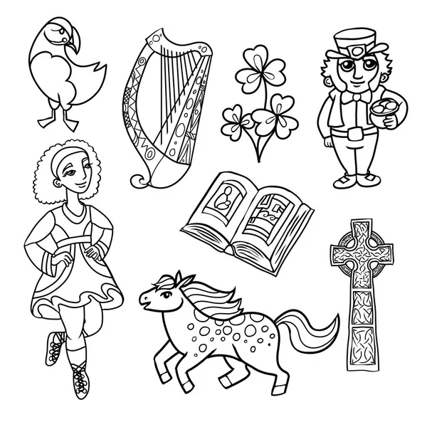 Simbols et signes de l'Irlande — Image vectorielle