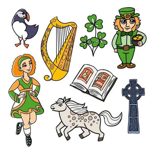Simbols et signes de l'Irlande — Image vectorielle