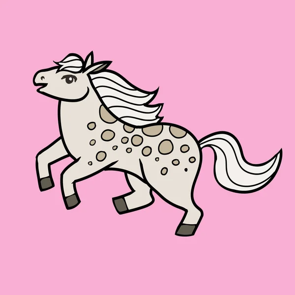 Kartun Irish miniatur kuda - Stok Vektor