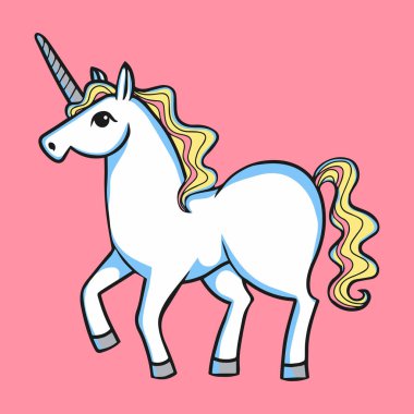 Bulutlar ve gökkuşağı olan at