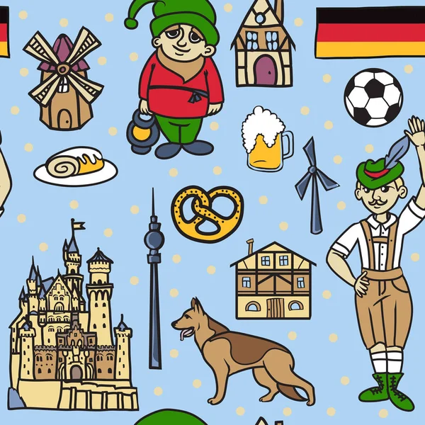 Symboles allemands motif sans couture — Image vectorielle