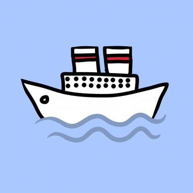 çizgi film vektör doodle gemi