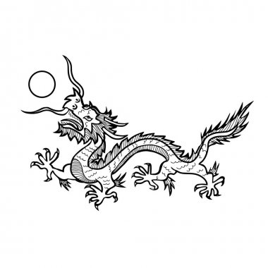 Çizgi film vektör Japon ejderha