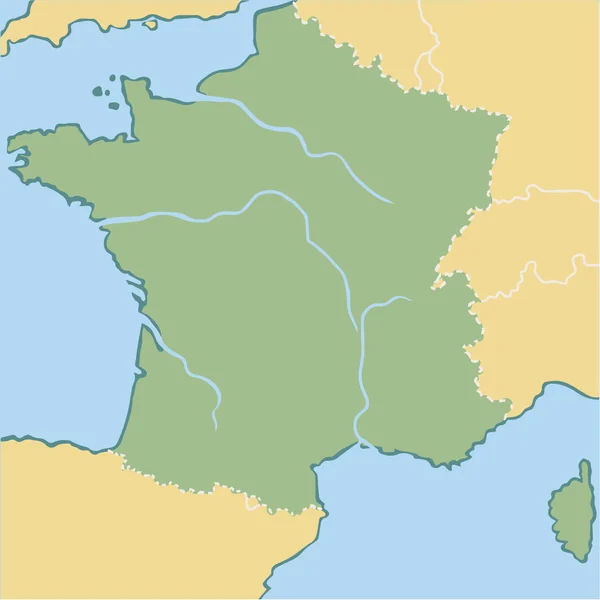 Cartoon Mapa França — Vetor de Stock