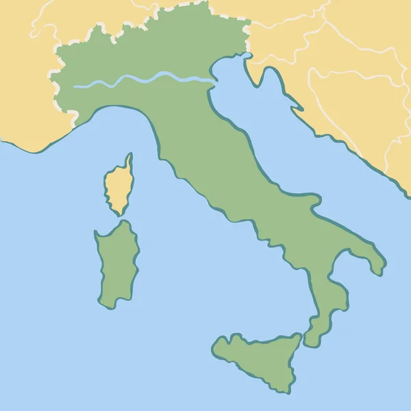 Γελοιογραφία Χάρτη Της Ιταλίας — Διανυσματικό Αρχείο