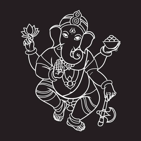 Cartoon Vector Olifant Hoofd God Ganesha Uitnodigingskaarten Dawali Holiday Ganesh — Stockvector