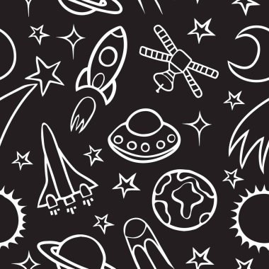 Karikatür Karalama alanı Dikişsiz desen arka plan.