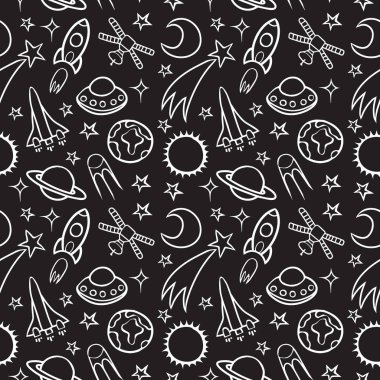 Karikatür Karalama alanı Dikişsiz desen arka plan.