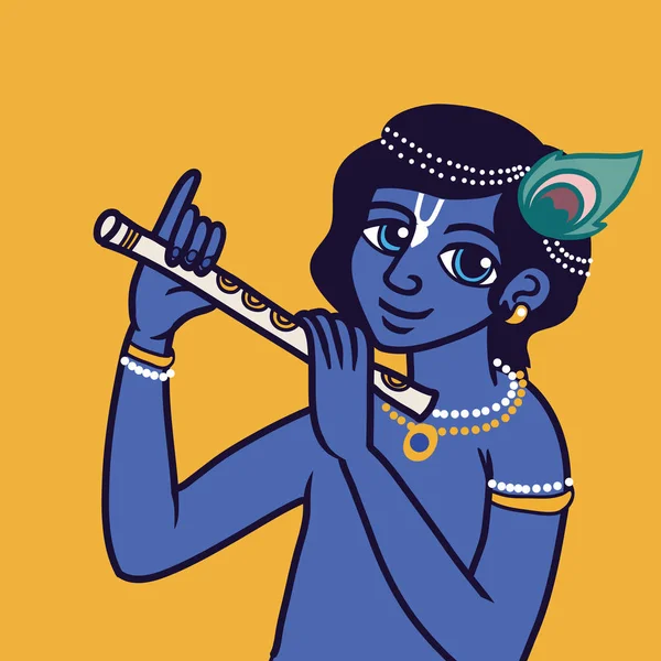 Krishna Janmashtami Fond Dans Vecteur — Image vectorielle