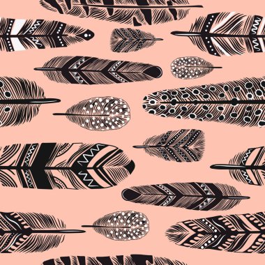 Çizgi film tüyler seamless modeli.