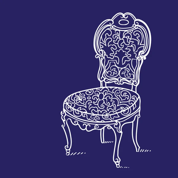 Çizgi film vektör vintage sandalye. 