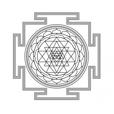 Vektör shri yantra grafik desen
