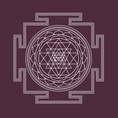 Vektör shri yantra grafik desen