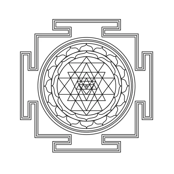 Modèle Graphique Vectoriel Shri Yantra — Image vectorielle