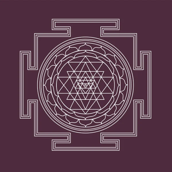 Wektor Wzór Graficzny Yantra Shri — Wektor stockowy