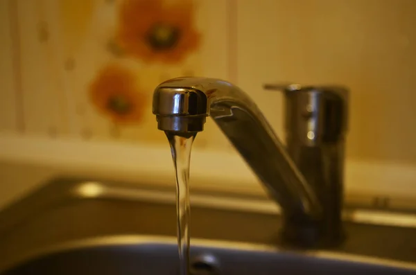 Water Running Faucet — Stock Photo, Image