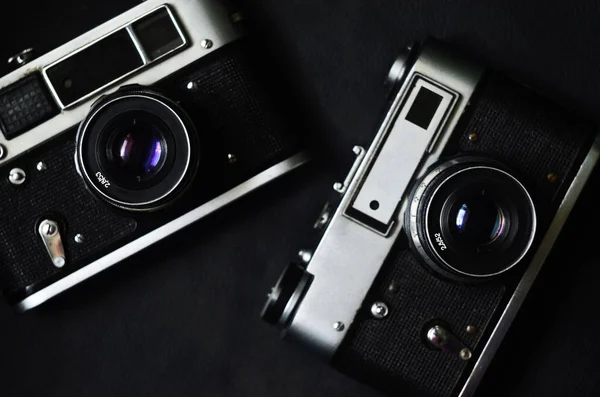 Alte alte Fotokameras — Stockfoto
