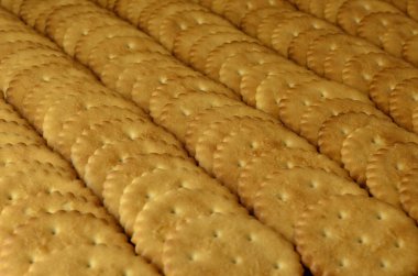 Closeup arka plan çok tuzlu kraker yuvarlak