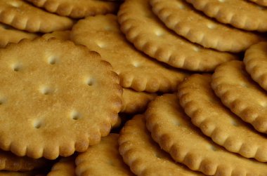 Closeup arka plan çok tuzlu kraker yuvarlak