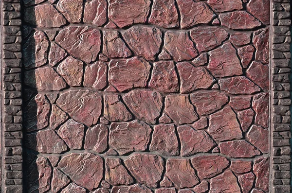 Textura Valla Piedra Característica Construcción Textura Valla Hormigón Con Relieve —  Fotos de Stock