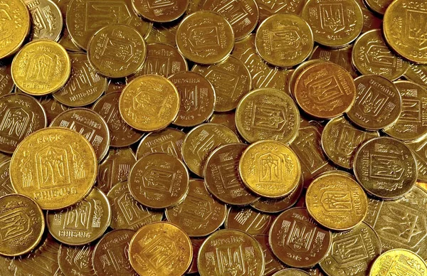 Einen Großen Haufen Münzen Von Einer Ukrainischen Bank Münzen Ukrainischer — Stockfoto
