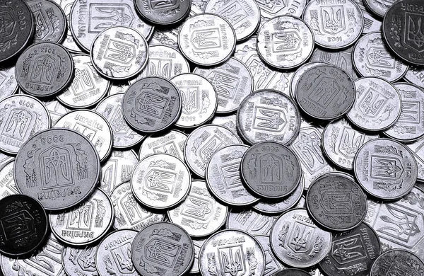 Einen Großen Haufen Münzen Von Einer Ukrainischen Bank Münzen Ukrainischer — Stockfoto