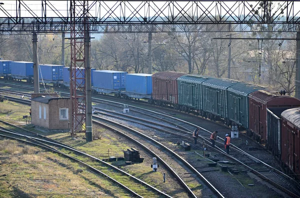 Napos vasúti táj — Stock Fotó