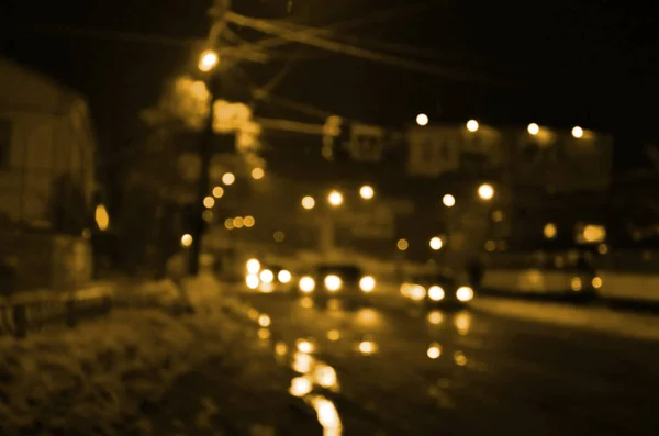 Paisaje borroso de la ciudad nocturna —  Fotos de Stock