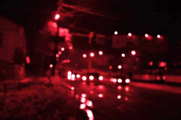 模糊的夜晚的城市景观 — 图库照片