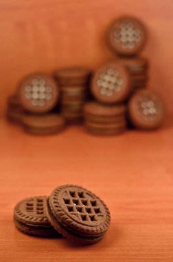 Sandviç Bisküvi doldurarak vanilya ve yuvarlak