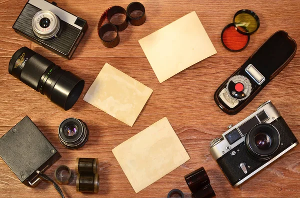 Zátiší s staré fotografie zařízení — Stock fotografie