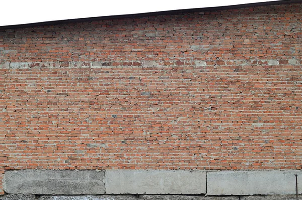 Textura Pared Roja Una Variedad Ladrillo Viejo Sucio Patrón Detallado —  Fotos de Stock