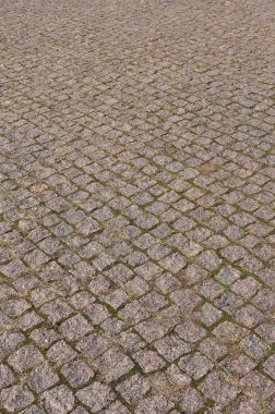 Geniş bir alana, kaldırım taşı perspektif içinde dışarı koydu. Kaldırım taşları kaldırım Caddesi yakın çekim içinde detaylı fotoğraf