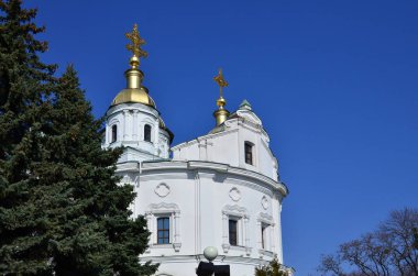 The bell tower of the Holy Dormition Cathedral in poltava. Assum clipart