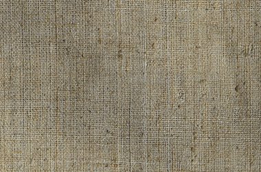 Bir gri tuval eski yapılmış ve kaba çuval bezi doku. Üstten Görünüm