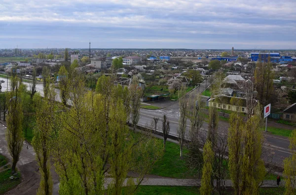 Widok z daleka do niektórych części miasta w Pawłograd, Ukraina — Zdjęcie stockowe