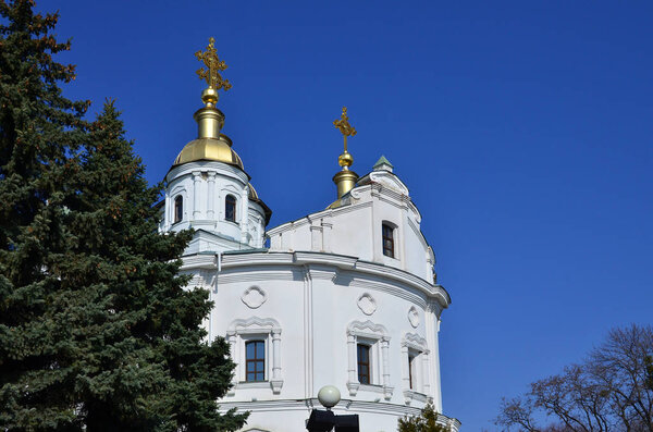 The bell tower of the Holy Dormition Cathedral in poltava. Assum