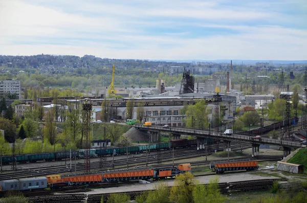 Landschaft Eines Industriegebiets Der Stadt Charkow Aus Der Vogelperspektive Viele — Stockfoto