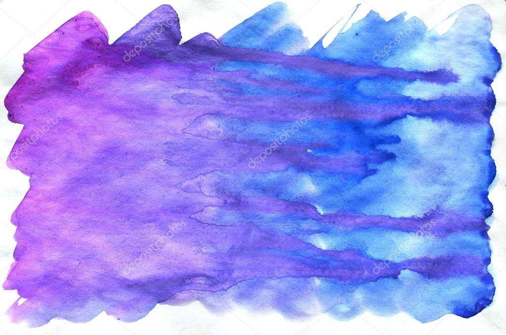 Colorful blue violet pink watercolor background for wallpaper. A