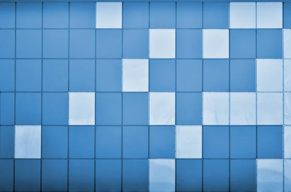 A textura da parede de metal, emoldurado na forma de quadrados coloridos de duas cores — Fotografia de Stock