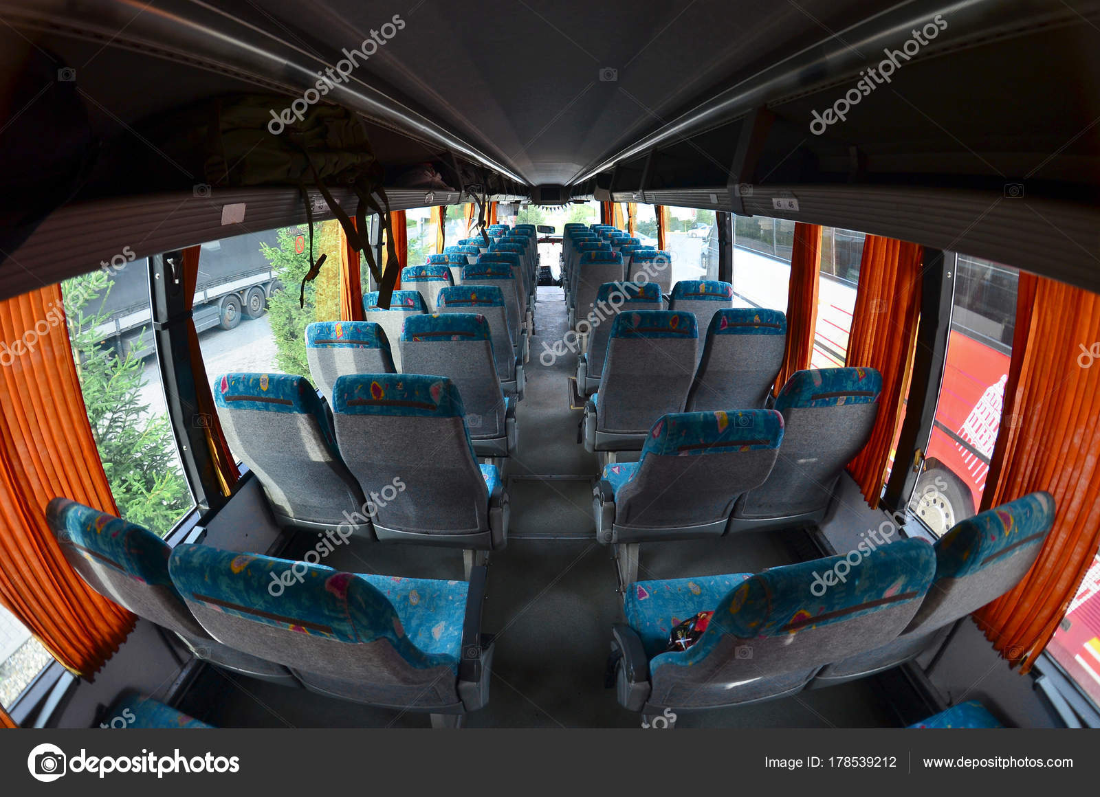 Interior Tourist Bus Excursions Long Trips Lot Free Seats