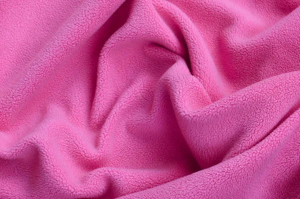 Manta Tela Lana Rosa Peludo Fondo Color Rosa Claro Suave — Foto de Stock