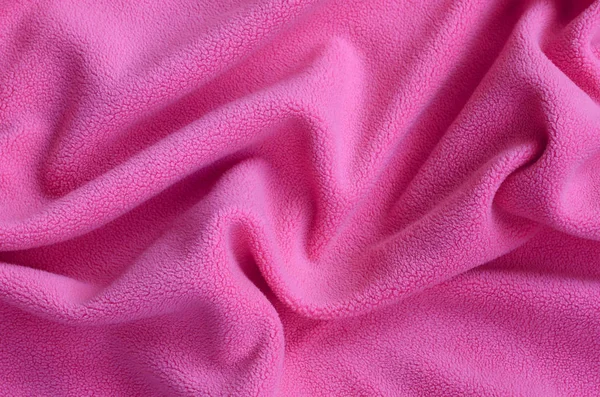 Manta Tela Lana Rosa Peludo Fondo Color Rosa Claro Suave — Foto de Stock