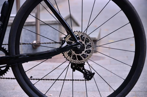 Roda Traseira Bicicleta Esportiva Com Asterisco Roda Dentada Mudança Velocidade — Fotografia de Stock