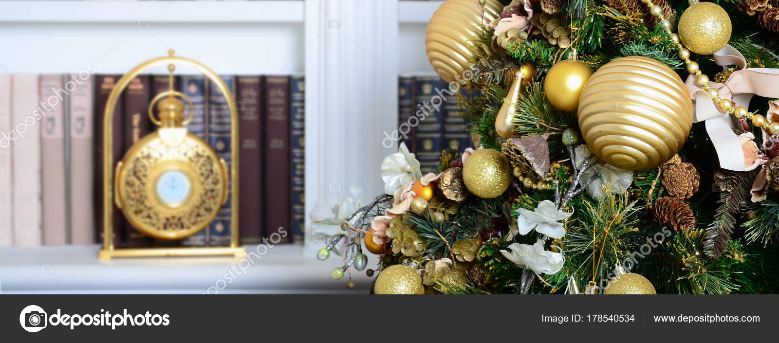 Bookshelf Christmas Tree Beautiful Decorated Christmas Tree