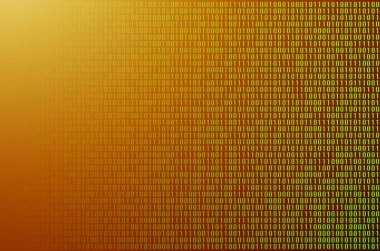 İkili kod görüntüsünü siyah bir zemin üzerine yeşil rakamlar bir dizi oluşur. Tonda