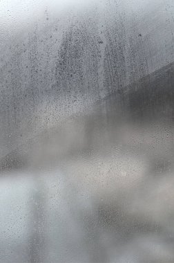 Pencere cam yoğuşma veya buhar sonra ağır yağmur, doku veya arka plan görüntü