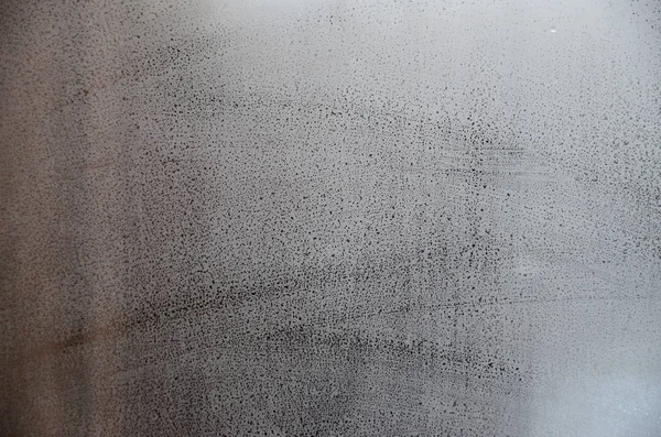 Vitre Avec Condensat Vapeur Après Une Forte Pluie Texture Image — Photo